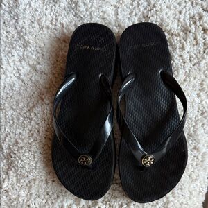 Tory Burch Glossy Black Sandals